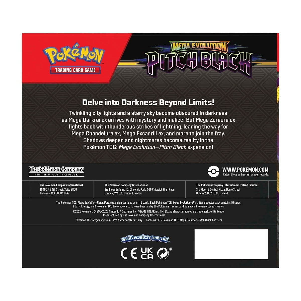 (Pre-Order) Pokémon TCG: Mega Evolution-Pitch Black Booster Display Box (36 Packs)