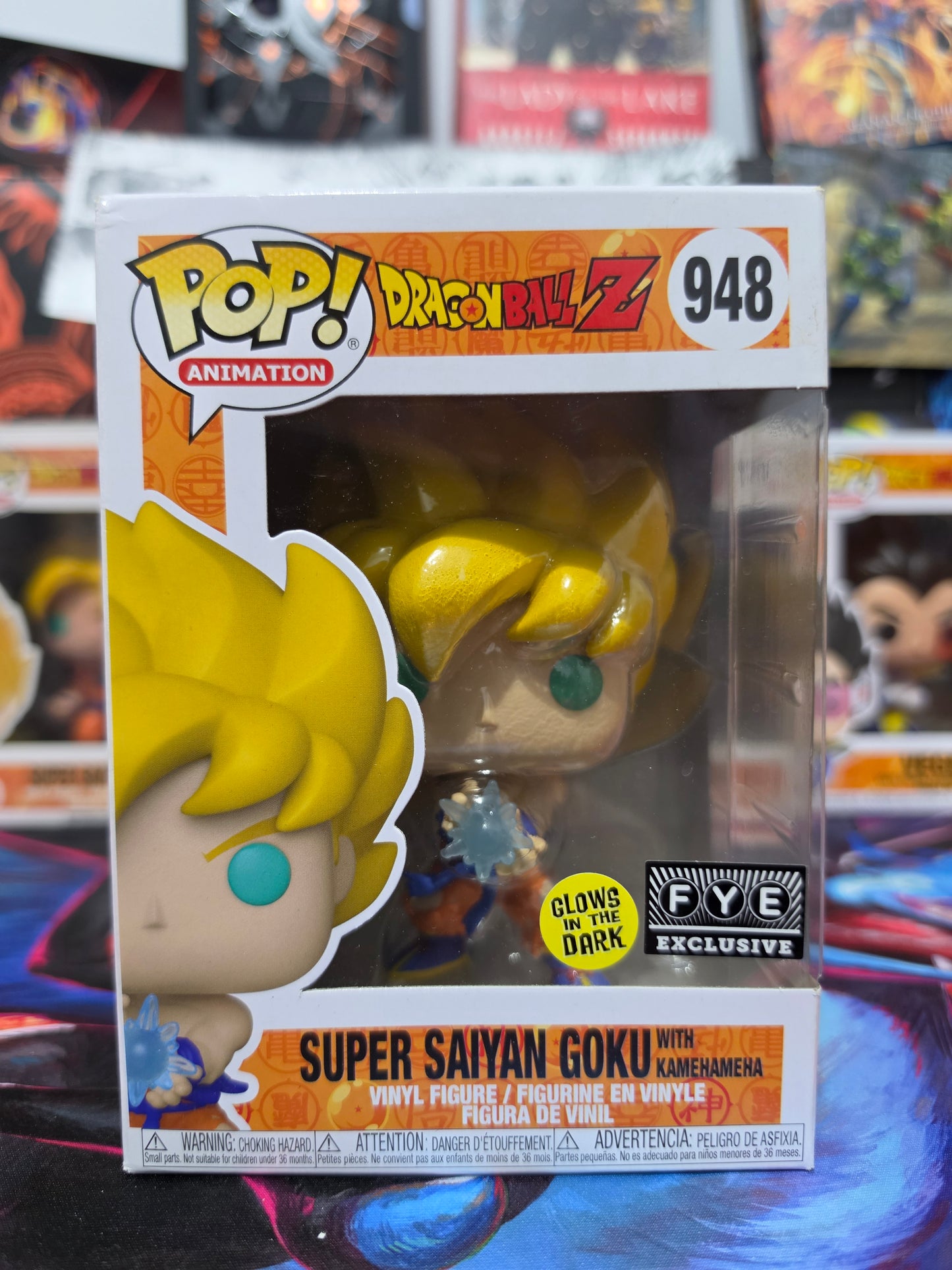 Funko Pop! Animation: Dragon Ball Z – Super Saiyan Goku with Kamehameha #948 (FYE Exclusive – Glow in the Dark) Vinyl Figure