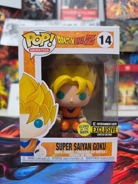 Funko Pop! Animation: Dragon Ball Z – Super Saiyan Goku #14 (Entertainment Earth Exclusive – Glow in the Dark) Vinyl Figure
